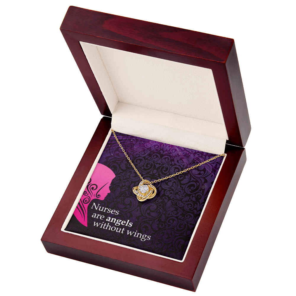 Nurses are Angels Healthcare Medical Worker Nurse Appreciation Gift Infinity Knot Necklace Message Card-Express Your Love Gifts