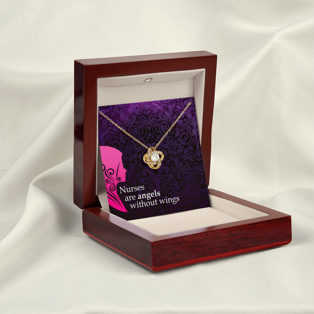 Nurses are Angels Healthcare Medical Worker Nurse Appreciation Gift Infinity Knot Necklace Message Card-Express Your Love Gifts