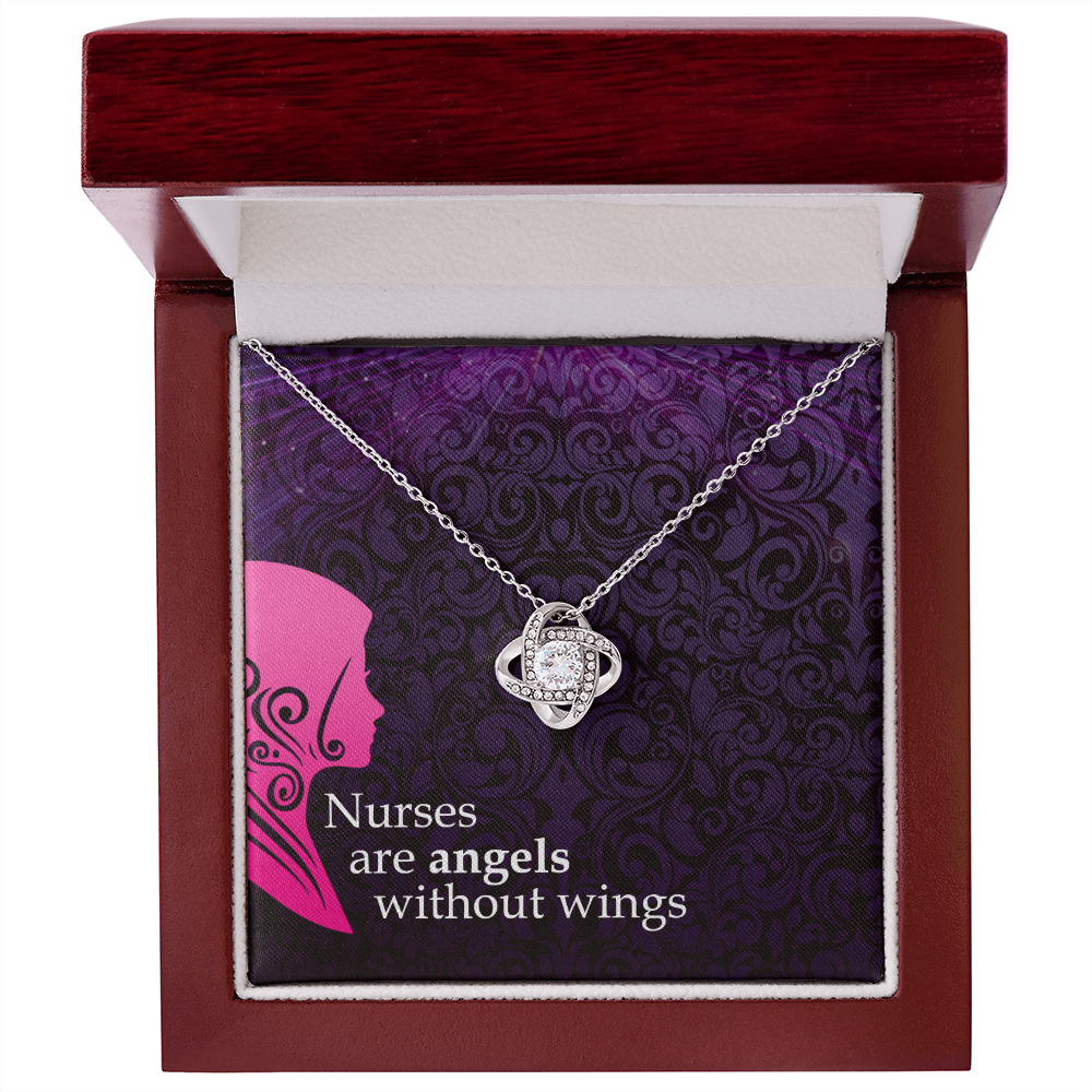 Nurses are Angels Healthcare Medical Worker Nurse Appreciation Gift Infinity Knot Necklace Message Card-Express Your Love Gifts