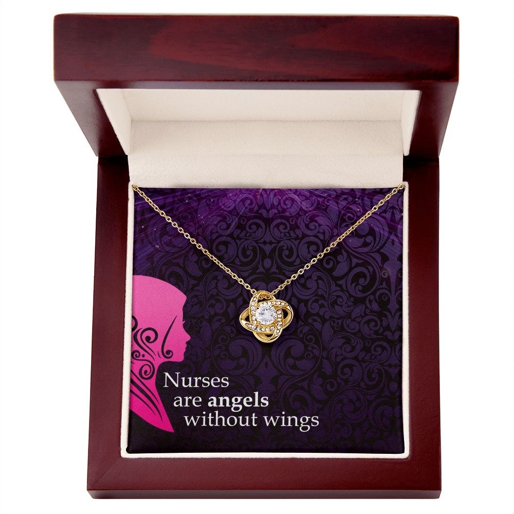 Nurses are Angels Healthcare Medical Worker Nurse Appreciation Gift Infinity Knot Necklace Message Card-Express Your Love Gifts