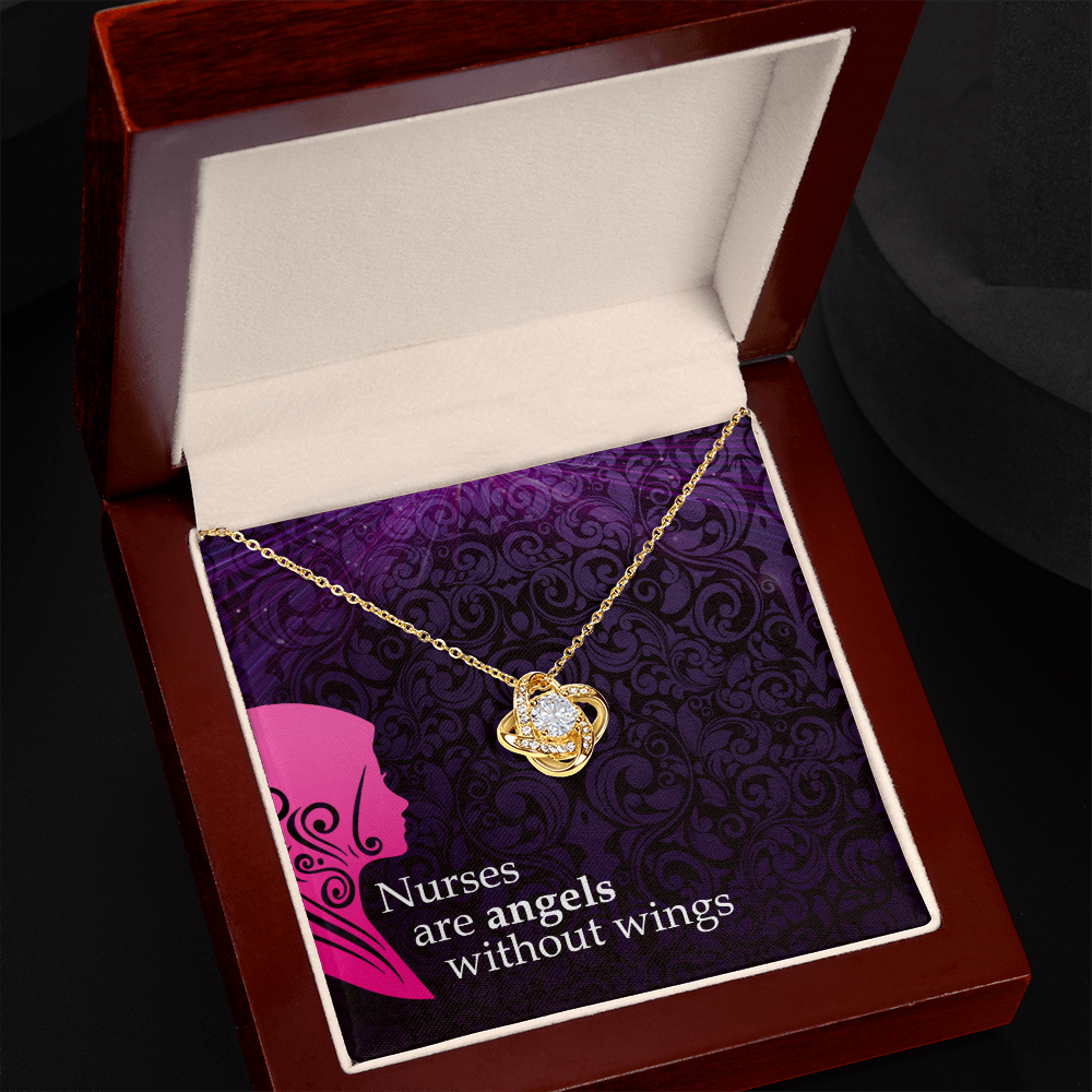 Nurses are Angels Healthcare Medical Worker Nurse Appreciation Gift Infinity Knot Necklace Message Card-Express Your Love Gifts