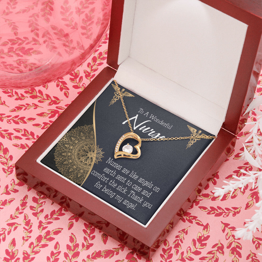 Nurses are Like Angels Healthcare Medical Worker Nurse Appreciation Gift Forever Necklace w Message Card-Express Your Love Gifts
