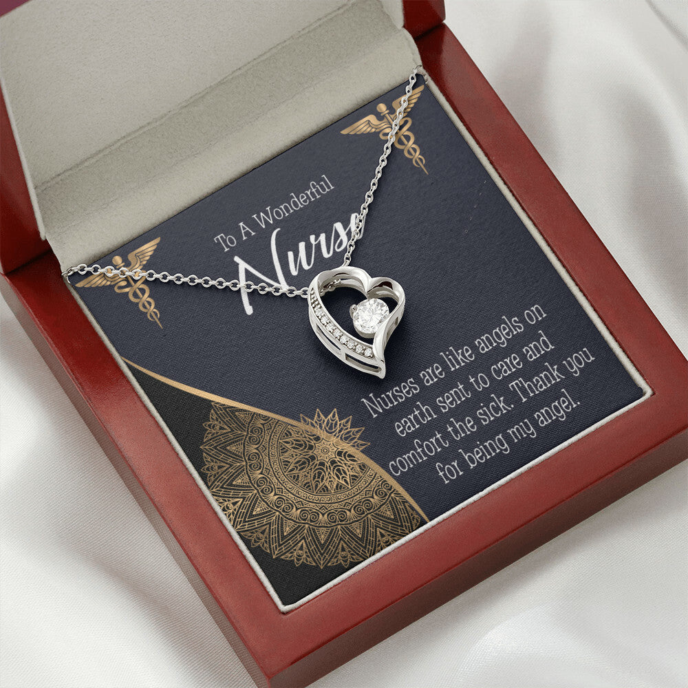 Nurses are Like Angels Healthcare Medical Worker Nurse Appreciation Gift Forever Necklace w Message Card-Express Your Love Gifts