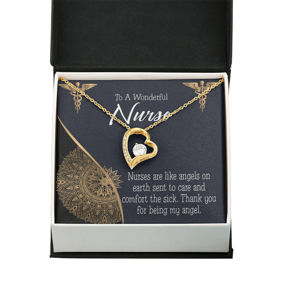 Nurses are Like Angels Healthcare Medical Worker Nurse Appreciation Gift Forever Necklace w Message Card-Express Your Love Gifts