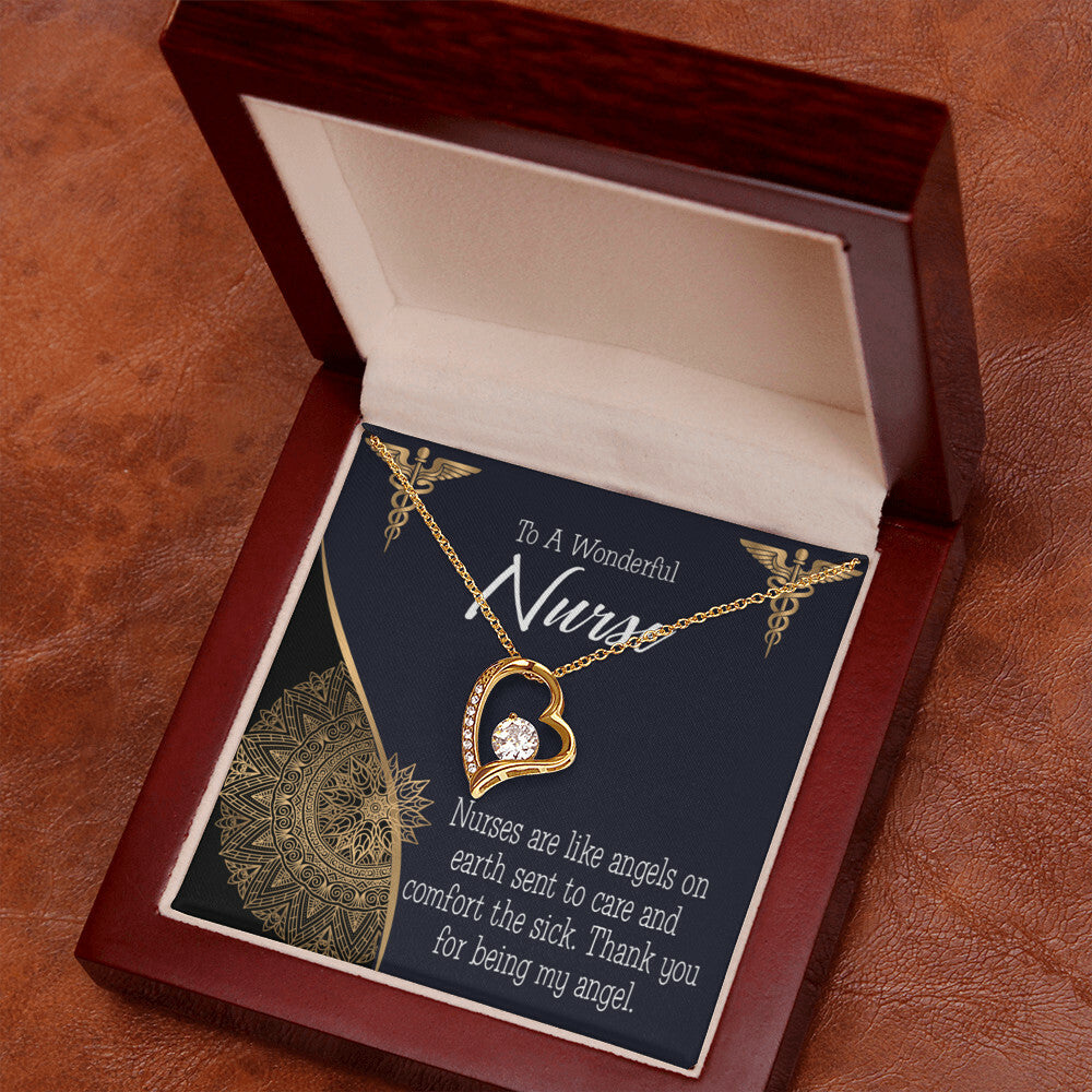 Nurses are Like Angels Healthcare Medical Worker Nurse Appreciation Gift Forever Necklace w Message Card-Express Your Love Gifts