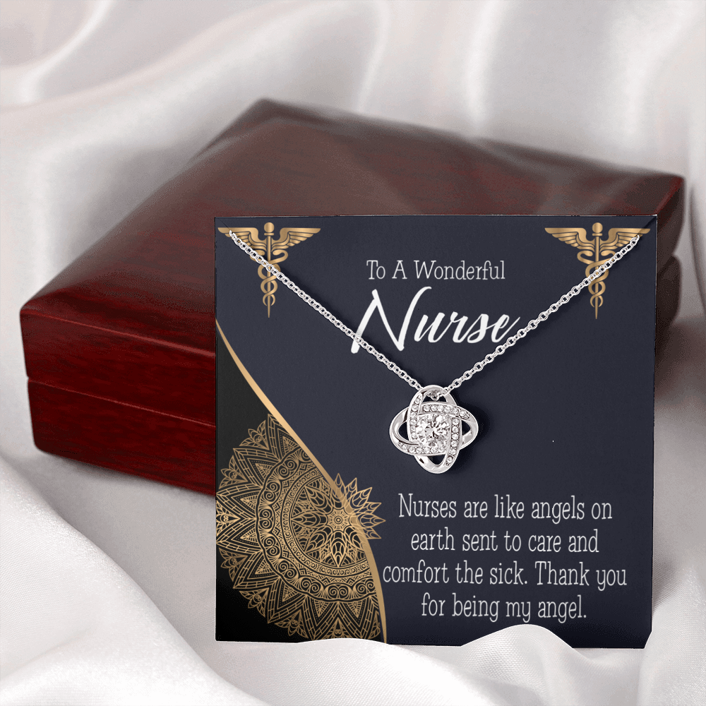 Nurses are Like Angels Healthcare Medical Worker Nurse Appreciation Gift Infinity Knot Necklace Message Card-Express Your Love Gifts