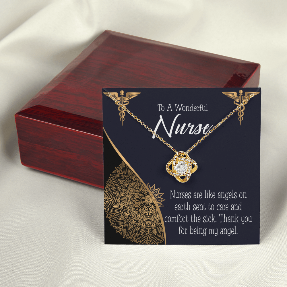 Nurses are Like Angels Healthcare Medical Worker Nurse Appreciation Gift Infinity Knot Necklace Message Card-Express Your Love Gifts