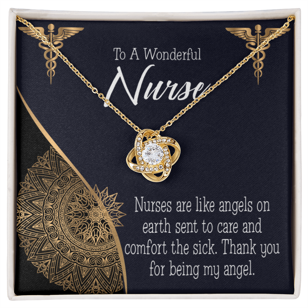 Nurses are Like Angels Healthcare Medical Worker Nurse Appreciation Gift Infinity Knot Necklace Message Card-Express Your Love Gifts