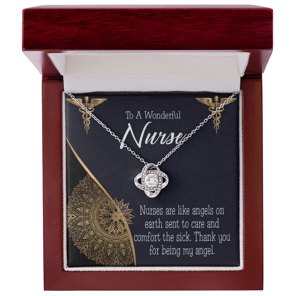 Nurses are Like Angels Healthcare Medical Worker Nurse Appreciation Gift Infinity Knot Necklace Message Card-Express Your Love Gifts