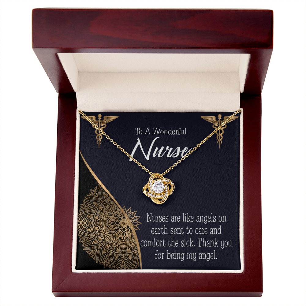 Nurses are Like Angels Healthcare Medical Worker Nurse Appreciation Gift Infinity Knot Necklace Message Card-Express Your Love Gifts