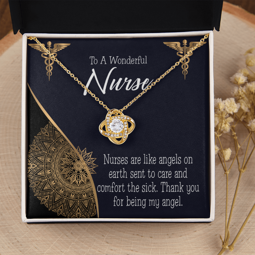 Nurses are Like Angels Healthcare Medical Worker Nurse Appreciation Gift Infinity Knot Necklace Message Card-Express Your Love Gifts
