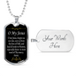 O' My Jesus Catholic Prayer Dog Tag Stainless Steel or 18k Gold 24" Chain-Express Your Love Gifts