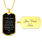 O' My Jesus Catholic Prayer Dog Tag Stainless Steel or 18k Gold 24" Chain-Express Your Love Gifts