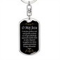 O' My Jesus Polish Keychain Dog Tag Stainless Steel or 18k Gold-Express Your Love Gifts
