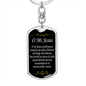 O' My Jesus Spanish Swivel Keychain Dog Tag Stainless Steel or 18k Gold-Express Your Love Gifts