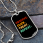 Observe Click Treat Repeat Necklace Stainless Steel or 18k Gold Dog Tag 24" Chain-Express Your Love Gifts