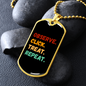 Observe Click Treat Repeat Necklace Stainless Steel or 18k Gold Dog Tag 24" Chain-Express Your Love Gifts