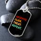 Observe Click Treat Repeat Necklace Stainless Steel or 18k Gold Dog Tag 24" Chain-Express Your Love Gifts
