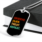 Observe Click Treat Repeat Necklace Stainless Steel or 18k Gold Dog Tag 24" Chain-Express Your Love Gifts