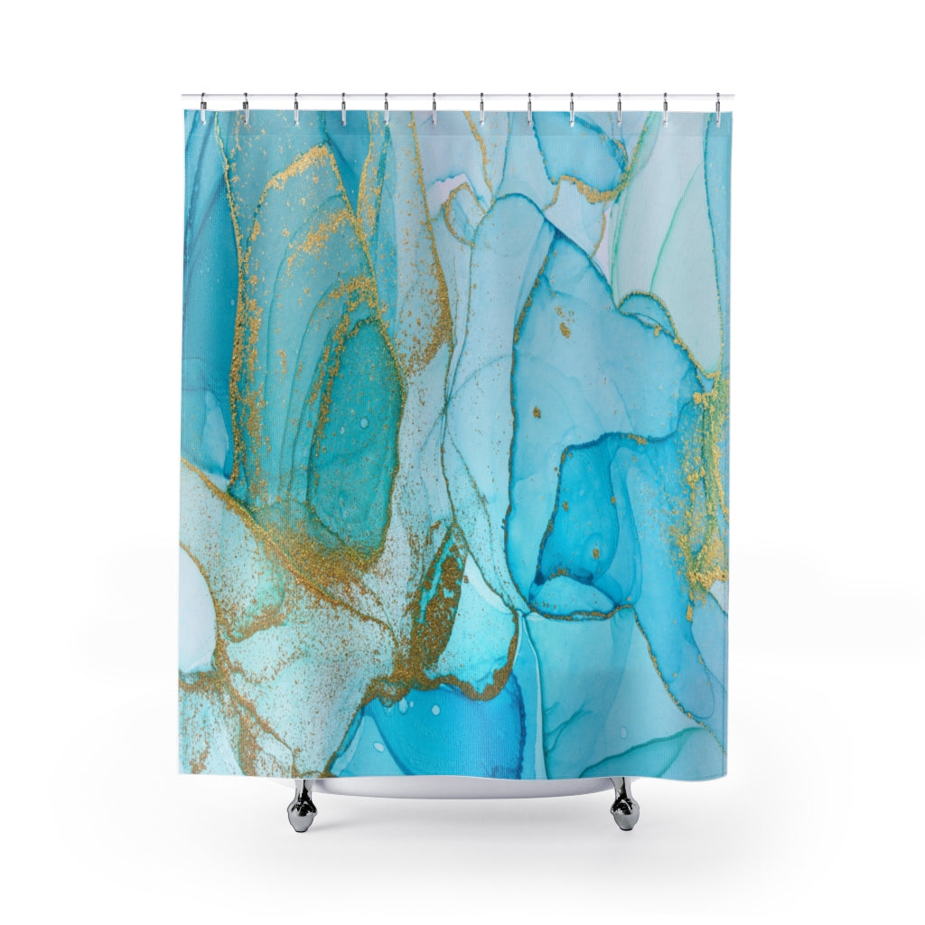 Ocean Style Watercolor Stylish Design 71" x 74" Elegant Waterproof Shower Curtain for a Spa-like Bathroom Paradise Exceptional Craftsmanship-Express Your Love Gifts