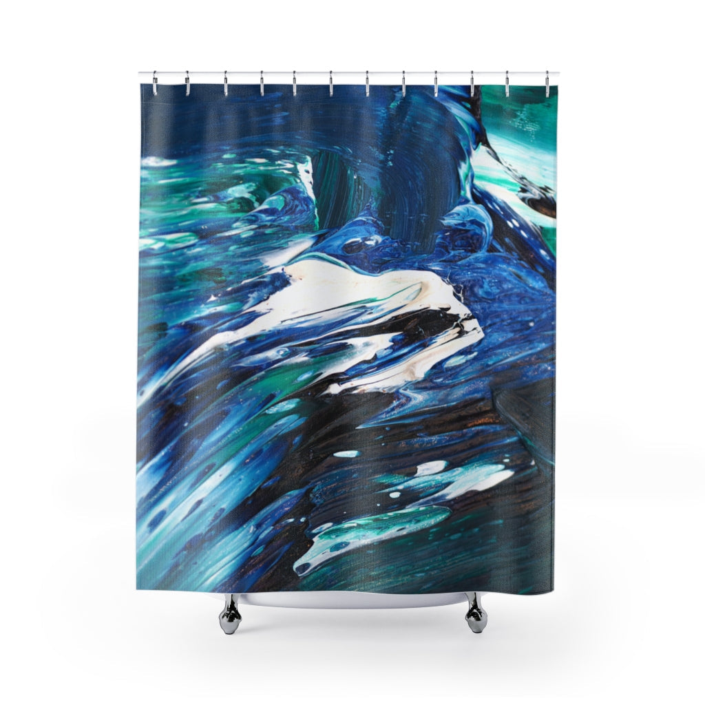 Ocean Waves Motion Stylish Design 71" x 74" Elegant Waterproof Shower Curtain for a Spa-like Bathroom Paradise Exceptional Craftsmanship-Express Your Love Gifts