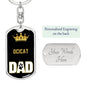 Ocicat Cat Dad King Keychain Stainless Steel or 18k Gold-Express Your Love Gifts