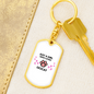 Ocicat Cat Girl Loves Keychain Stainless Steel or 18k Gold Dog Tag Keyring-Express Your Love Gifts