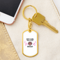 Ocicat Cat Girl Loves Keychain Stainless Steel or 18k Gold Dog Tag Keyring-Express Your Love Gifts