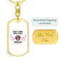 Ocicat Cat Girl Loves Keychain Stainless Steel or 18k Gold Dog Tag Keyring-Express Your Love Gifts