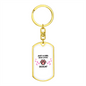 Ocicat Cat Girl Loves Keychain Stainless Steel or 18k Gold Dog Tag Keyring-Express Your Love Gifts