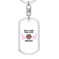 Ocicat Cat Girl Loves Keychain Stainless Steel or 18k Gold Dog Tag Keyring-Express Your Love Gifts