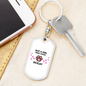 Ocicat Cat Girl Loves Keychain Stainless Steel or 18k Gold Dog Tag Keyring-Express Your Love Gifts