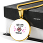 Ocicat Girl Loves Circle Necklace Stainless Steel or 18k Gold 18-22"-Express Your Love Gifts