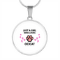 Ocicat Girl Loves Circle Necklace Stainless Steel or 18k Gold 18-22"-Express Your Love Gifts