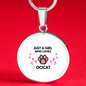 Ocicat Girl Loves Circle Necklace Stainless Steel or 18k Gold 18-22"-Express Your Love Gifts