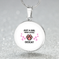 Ocicat Girl Loves Circle Necklace Stainless Steel or 18k Gold 18-22"-Express Your Love Gifts