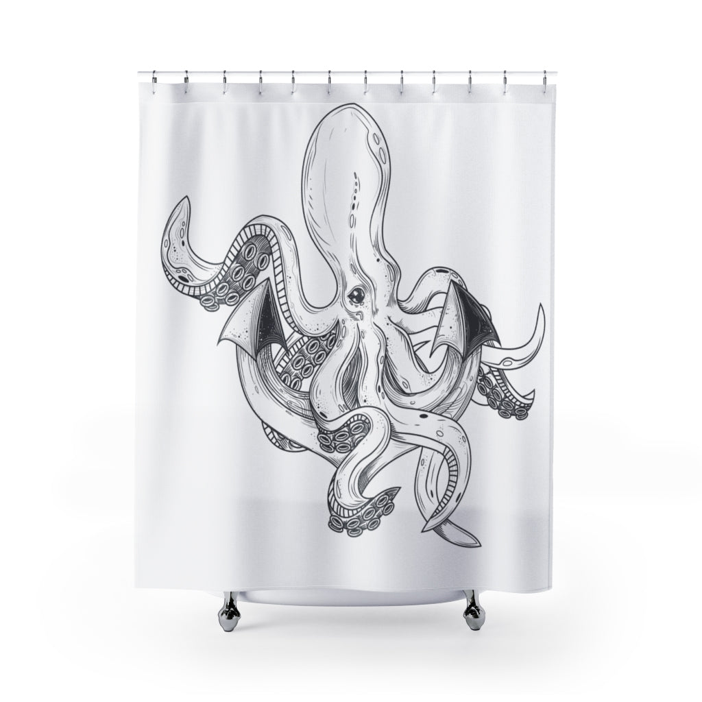 Octopus Huggung Tentacles Stylish Design 71" x 74" Elegant Waterproof Shower Curtain for a Spa-like Bathroom Paradise Exceptional Craftsmanship-Express Your Love Gifts