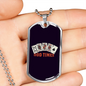 Odd Times Gambler Necklace Stainless Steel or 18k Gold Dog Tag 24" Chain-Express Your Love Gifts