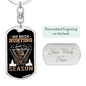 Oh Buck Hunting Season Keychain Stainless Steel or 18k Gold Dog Tag Keyring-Express Your Love Gifts