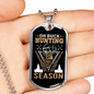 Oh Buck Hunting Season Necklace Stainless Steel or 18k Gold Dog Tag 24" Chain-Express Your Love Gifts