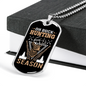 Oh Buck Hunting Season Necklace Stainless Steel or 18k Gold Dog Tag 24" Chain-Express Your Love Gifts