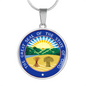 Ohio Seal State Necklace Circle Pendant Stainless Steel or 18k Gold 18-22"-Express Your Love Gifts