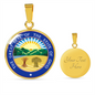Ohio Seal State Necklace Circle Pendant Stainless Steel or 18k Gold 18-22"-Express Your Love Gifts