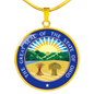 Ohio Seal State Necklace Circle Pendant Stainless Steel or 18k Gold 18-22"-Express Your Love Gifts