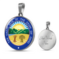 Ohio Seal State Necklace Circle Pendant Stainless Steel or 18k Gold 18-22"-Express Your Love Gifts