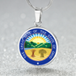 Ohio Seal State Necklace Circle Pendant Stainless Steel or 18k Gold 18-22"-Express Your Love Gifts