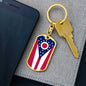 Ohio State Flag Keychain Dog Tag Stainless Steel or 18k Gold-Express Your Love Gifts
