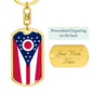 Ohio State Flag Keychain Dog Tag Stainless Steel or 18k Gold-Express Your Love Gifts
