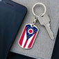 Ohio State Flag Keychain Dog Tag Stainless Steel or 18k Gold-Express Your Love Gifts