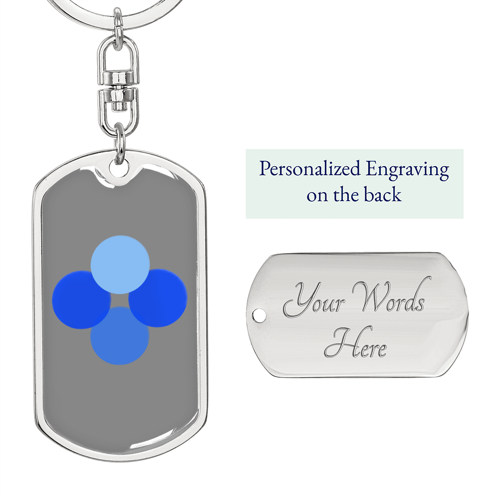 OK Blockchain (OKB) Crypto Cryptocurrency Keychain Stainless Steel or 18k Gold Dog Tag Keyring-Express Your Love Gifts